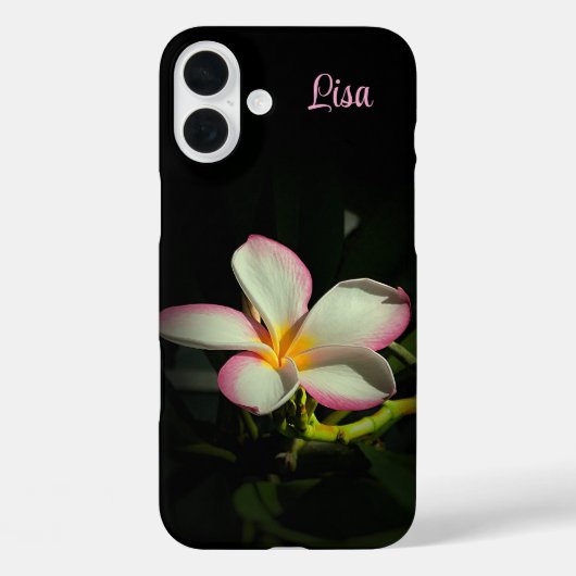 Gepersonaliseerde roze bloem Apple iPhone Case (Achterkant)