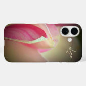 Gepersonaliseerde roze bloem Apple iPhone Case (Achterkant (horizontaal))