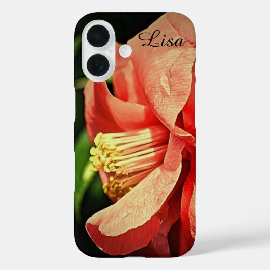 Gepersonaliseerde roze bloem Apple iPhone Case (Achterkant)
