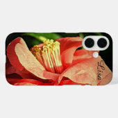 Gepersonaliseerde roze bloem Apple iPhone Case (Achterkant (horizontaal))