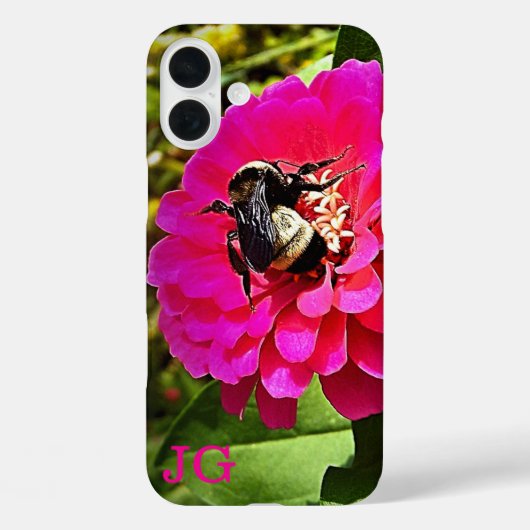 Gepersonaliseerde roze bloem Apple iPhone Case (Achterkant)