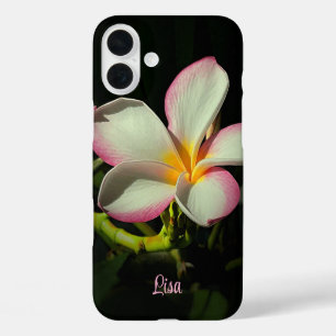 Gepersonaliseerde roze bloem Apple iPhone Case