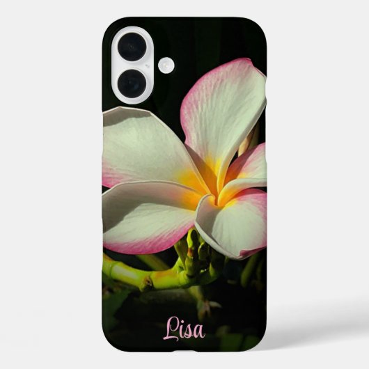 Gepersonaliseerde roze bloem Apple iPhone Case (Achterkant)