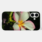Gepersonaliseerde roze bloem Apple iPhone Case (Achterkant (horizontaal))