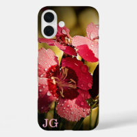 Gepersonaliseerde roze bloem Apple iPhone Case