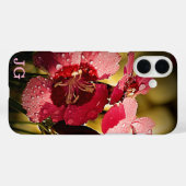 Gepersonaliseerde roze bloem Apple iPhone Case (Achterkant (horizontaal))