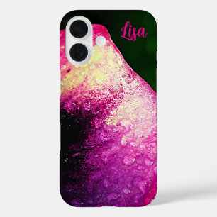 Gepersonaliseerde roze bloem Apple iPhone Case