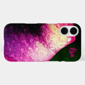 Gepersonaliseerde roze bloem Apple iPhone Case (Achterkant (horizontaal))