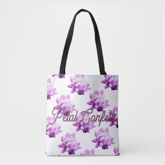 Gepersonaliseerde roze bloem Confetti Tote Bag (Voorkant)