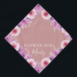 Gepersonaliseerde Roze Bloem Hond Hond Hond Huweli Bandana<br><div class="desc">Een super schattige bloemenbruiloft bandana die je kunt personaliseren met de naam van je hond. Ontworpen door Thisnotme©</div>