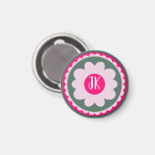 Gepersonaliseerde Roze Bloem Magneet (Voorkant / Achterkant)