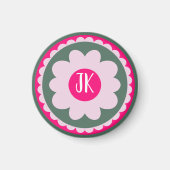 Gepersonaliseerde Roze Bloem Magneet (Voorkant)