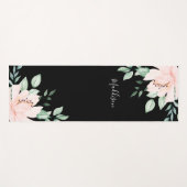 Gepersonaliseerde roze bloem yoga mat (Voorkant (horizontaal))