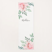 Gepersonaliseerde roze bloem yoga mat (Voorkant)