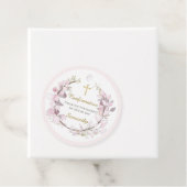 Gepersonaliseerde roze bloemen bevestiging bedankjes labels (In situ)