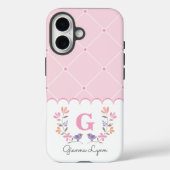 Gepersonaliseerde Roze Bloemen Case-Mate iPhone Case (Achterkant)