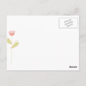 Gepersonaliseerde Roze Bloemen Dank u Briefkaart (Achterkant)