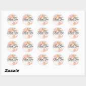Gepersonaliseerde roze bloemen dank u Sticker (Vel)