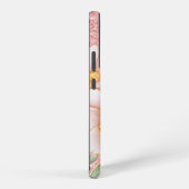 Gepersonaliseerde Roze Bloemen en Vlinder Telefoon Samsung Galaxy Hoesje (Rechterkant)