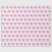 Gepersonaliseerde Roze Bloemen Hart MOM Letters Ci Cadeaupapier (Vlak)