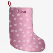 Gepersonaliseerde  Roze Bloemen Kerstkous Kleine Kerstsok (Voorkant)
