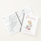 Gepersonaliseerde Roze Bloemen Keuken Recept Boek (Binnen)