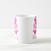 Gepersonaliseerde Roze Bloemen Mok (Center)