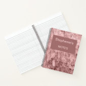 Gepersonaliseerde roze bloemen notitieboek (Binnen)