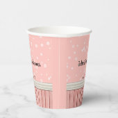 Gepersonaliseerde roze bloemen papieren bekers (Rechts)