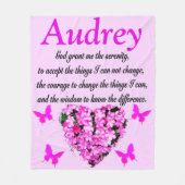 GEPERSONALISEERDE ROZE BLOEMEN SERENITEIT GEBED DE FLEECE DEKEN (Voorkant)