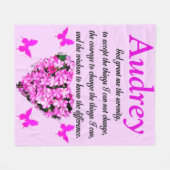 GEPERSONALISEERDE ROZE BLOEMEN SERENITEIT GEBED DE FLEECE DEKEN (Voorkant (Horizontaal))