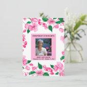 Gepersonaliseerde Roze Bloemen Sympathie Dank u ka Kaart (Staand voorkant)