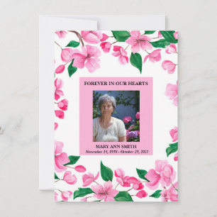 Gepersonaliseerde Roze Bloemen Sympathie Dank u ka Kaart