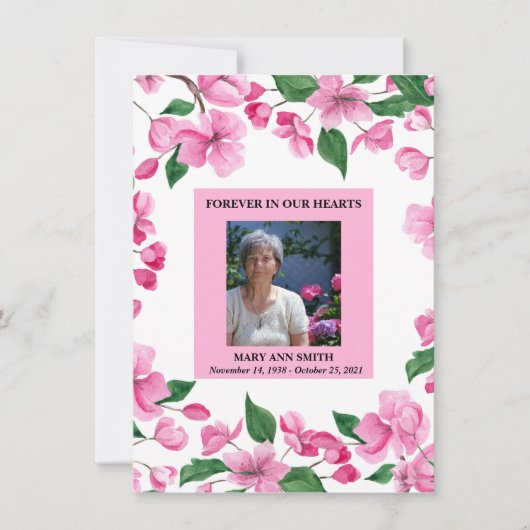 Gepersonaliseerde Roze Bloemen Sympathie Dank u ka Kaart (Voorkant)