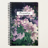 Gepersonaliseerde  roze bloemen trouwfoto planner (Voorkant)