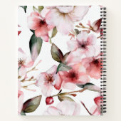Gepersonaliseerde Roze Bloemen Waterverf Receptenb Notitieboek (Achterkant)