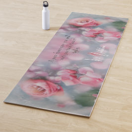 Gepersonaliseerde Roze Bloemen Yoga Mat - Custom N