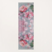 Gepersonaliseerde Roze Bloemen Yoga Mat - Custom N (Voorkant)