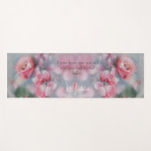 Gepersonaliseerde Roze Bloemen Yoga Mat - Custom N (Voorkant (horizontaal))