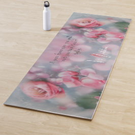 Gepersonaliseerde Roze Bloemen Yoga Mat - Custom N