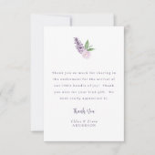 Gepersonaliseerde roze bloemenbericht Dank u kaart (Voorkant)