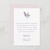 Gepersonaliseerde roze bloemenbericht Dank u kaart (Voorkant / Achterkant)