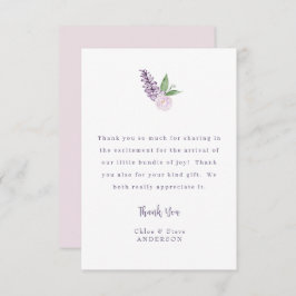 Gepersonaliseerde roze bloemenbericht Dank u kaart