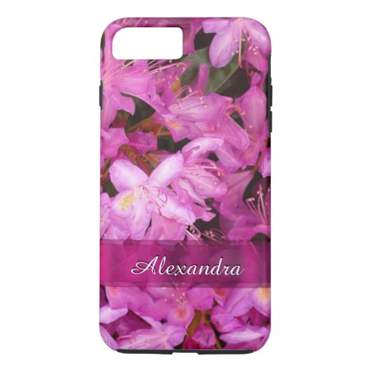 Gepersonaliseerde  roze bloemenfoto Case-Mate iPhone case (Achterkant)