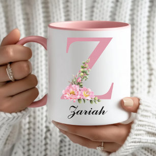 Gepersonaliseerde Roze Bloemenmok Cadeau voor Brui Mok