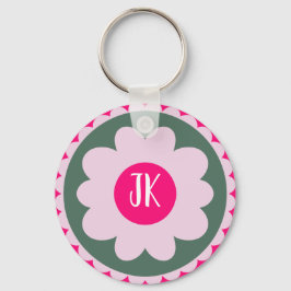 Gepersonaliseerde Roze Bloemensleutelhanger | One  Sleutelhanger