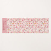 Gepersonaliseerde roze bloemenyoga mat (Voorkant (horizontaal))