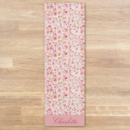 Gepersonaliseerde roze bloemenyoga mat