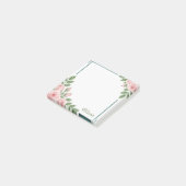 Gepersonaliseerde Roze Bloemige Aquarel Post-Its Post-it® Notes (Schuin)