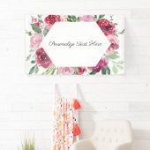 Gepersonaliseerde roze bloemige banner (Insitu)